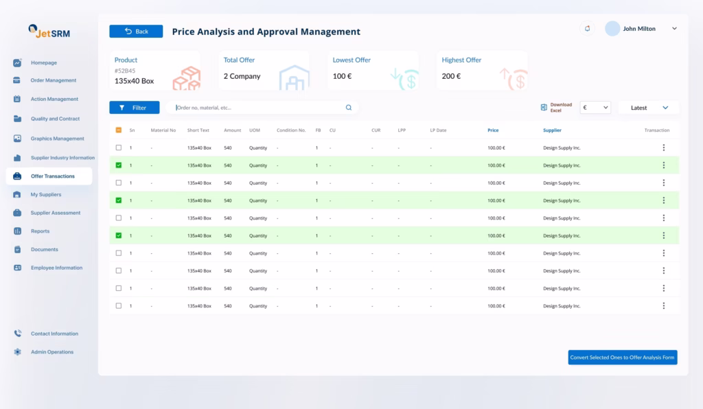 SRM Offer Analysis Management EN