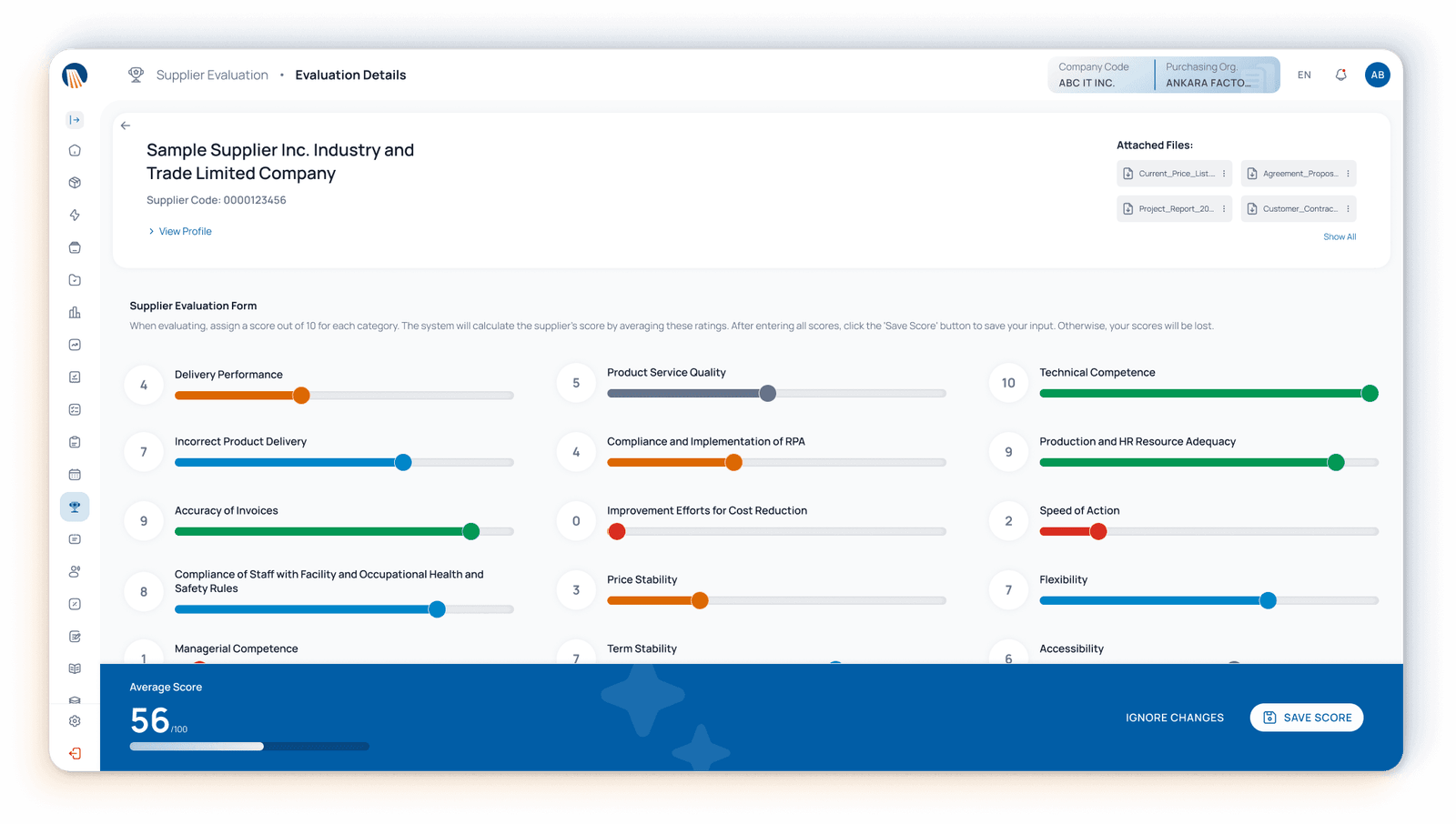 Supplier Evaluation